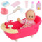 Bibi Doll Bath Set with Doll & Accessories Bathtub with a Working Shower, Nappy, Potty, Milk Bottle & more Pretend Role Play Toy for Children Age 3+