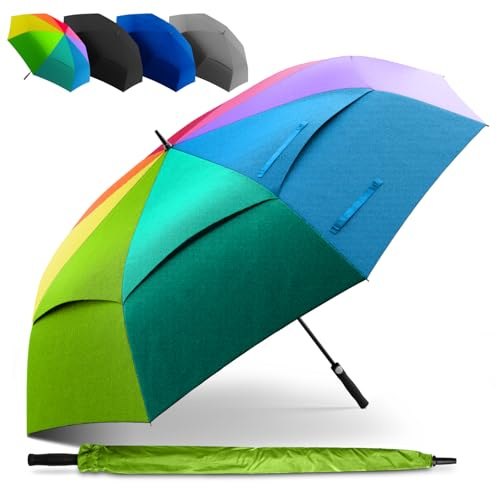 STYNGARD XXL Regenschirm Groß Sturmfest [Ø 130/140 cm] - Golfschirm mit Doppelbespannung für maximalen Wind- und Regenschutz Modell - Regenschirm für 2 Personen - BELFAST