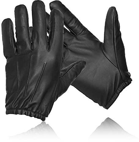 COLOURLINX Guantes de Kevlar con forro de cuero suave, anticortes, resistentes al calor, al fuego y a los cortes, protección SIA, guantes de trabajo (negro, S)
