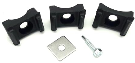 Doppelstabmattenzaun Befestigung Halterung Pfosten Zaun Auflage Rundrohr Wahlweise für 34mm, 42 mm oder 60mm Durchmesser Dämpfer für z.B. 8/6/8 oder 6/5/6 Stabmatten + Klemmplatte (20 Stück 34mm)