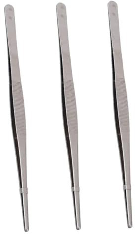 OUNONA 3pcs Essential Kitchen Tool Small Food Tweezers BBQ Tongs for Serving and Cooking