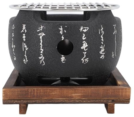 Natudeco Mini BBQ Grill giapponese Fornello per barbecue giapponese portatile Lega di alluminio Piccola griglia per barbecue a carbone Strumenti per barbecue per campeggio (S)