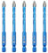 BRSCHNITT Set de Foret Sec - Foret Excentrique à Tête Oblique avec Changement Rapide Tige Hexagonale pour Plastique Carrelage Matériaux carreaux de porcelaine, céramique, marbre 5 pièces (6MM)