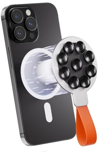 LINKWAY Supporto Magnetico con Ventosa per Telefono, Mag Safe in Silicone, Forte Maniglia per Tiktok Selfies e Video (Argentato)