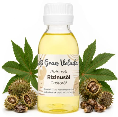 Gran Velada - Rizinusöl 100 ml | Natürliches Castor Oil für Haarwachstum, Wimpern und Augenbrauen, Feuchtigkeitsspendendes Hautpflegeöl mit Vitamin E und Antioxidantien, Rein und Vielseitig