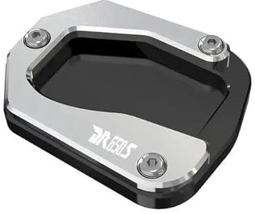 HIZORB Seitenständer CNC-Aluminium-Ständerfuß-Seitenständer-Verlängerungspolster-Stützplatte Vergrößert Den Motorradständer Für Suzuki DR650S 1996-2023(Grey)