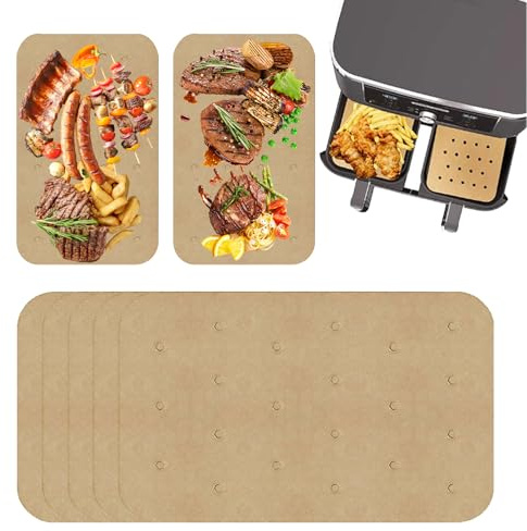 150 Stück Backpapier für Heißluftfritteuse,Airfryer Backpapier,airfryer Papier,Air Fryer Paper,Perforiertes Luftfritteuse Pergamentpapier,Speiseölpapier,Backblechpapier für Knusprige,Gesunde Gerichte