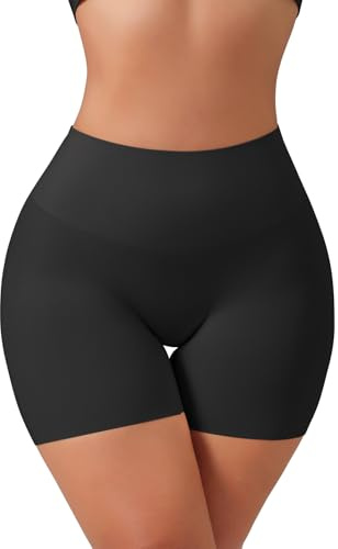 USEASY Women's shaping shorts Tummy Control Seamless under dress Shapewear Butt Lifter Panties Black Spandex Shorts M