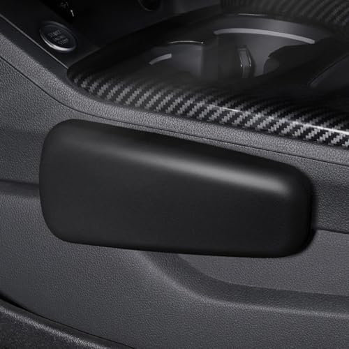 MHOZLHY Auto Konsole Kniepolster für BYD HAN 2020-2025,PU Leder Auto Armlehne Kissen Bein Ellbogenstütze Pad Small Pillow Kniepolster Auto Innenzubehör,A-Black1 pcs