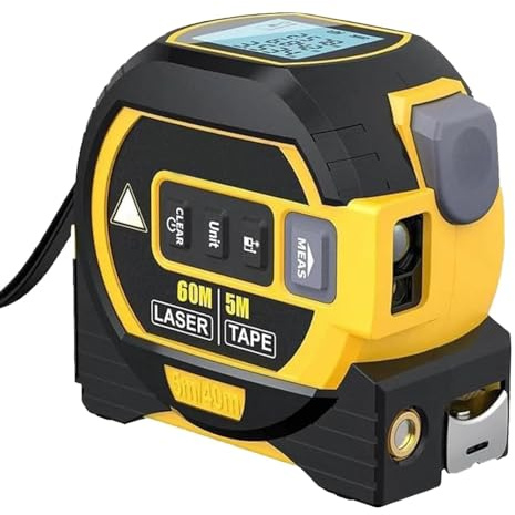 2024 New Almighty Tools Tape Measure, Almighty Ruler, 3-in-1 Rangefinder with Led Display, Laser Measuring Tool (Yellow, 60cm)
