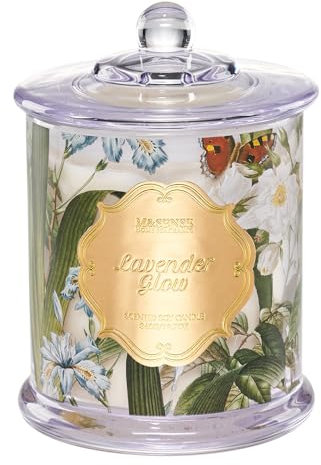 M&SENSECandela Profumate alla Lavanda, Soia Organica Non Tossica Senza Fuliggine, Aromaterapiche Rilassanti per il Bagno e la Meditazione, Grande 360g 75 Ore