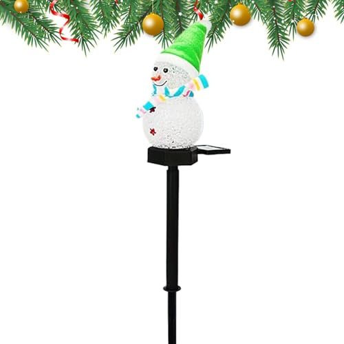 TocaFeank del pupazzo di neve, luci del del pupazzo di neve - Paletto impermeabile per luci natalizie,Decorazioni natalizie solari per esterni, Natale per giardino, patio