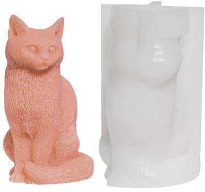 Moule à bougie en silicone pour chat, moule à gâteau en silicone , moule en résine pour chat, moule animal mignon, moule de décoration d'intérieur, décorations de bureau