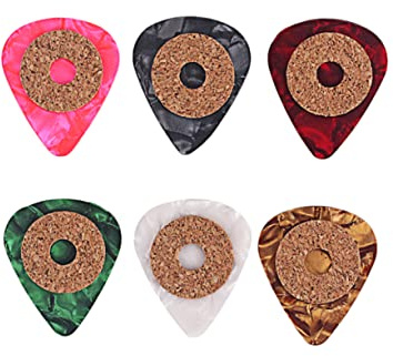 Vaguelly 6stücke Bunte Gitarren-picks Mit Rutschfester Kork-tape-beschichtung Geeignet Für Gitarre Bass Ukulele Mandoline Und Banjo