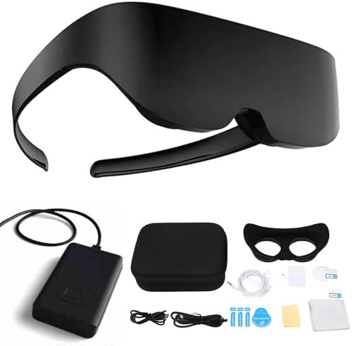 VR-glasögon, Virtual Reality 3D-glasögon, bärbara 3D IMAX uppladdningsbara lätta VR Smart-glasögon med 8000mAh batteri, justerbar 4K~HD, 1000in skärmvy, 0-700° fokusjustering