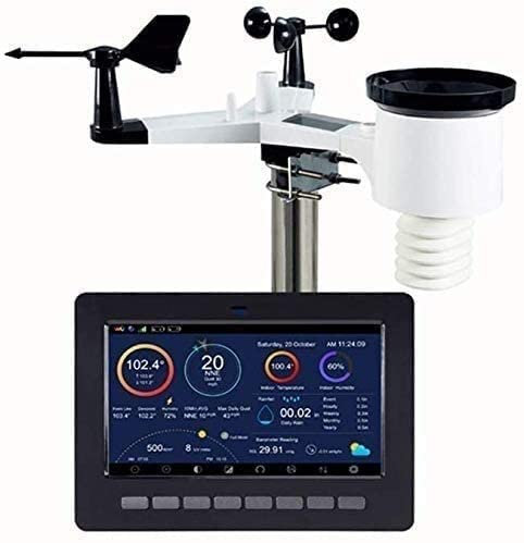 BSLHLS Station météo WiFi, Station météo sans Fil Internet avec capteur extérieur, pluviomètre, prévisions météo, anémomètre, Wunderground/5907