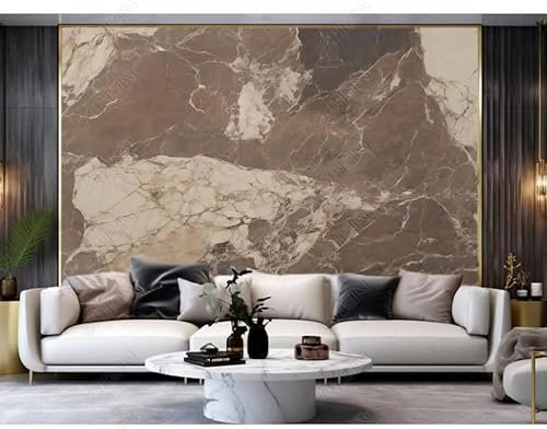 Fototapete 3d effekt tapete Kaffeefarbener Kunstmarmor Vlies Tapeten Wandtapete Wohnzimmer Schlafzimmer Wand Dekoration Moderne200CM(B)*140CM(H)