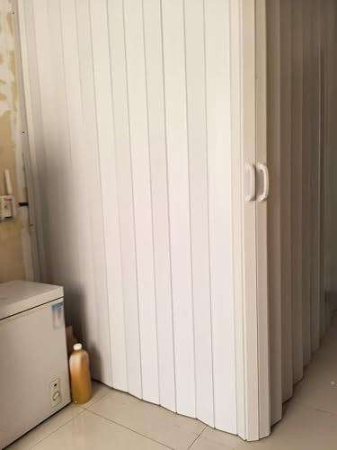 Porta Doccia A Scomparsa Porta Doccia Pieghevole Ad Angolo, Altezza 2M, Kit Per Porta Scorrevole A Soffietto In PVC Moderno Per Guardaroba/ Armadio/ Camerino, Porte Pieghevoli A L(100x110x200cm)