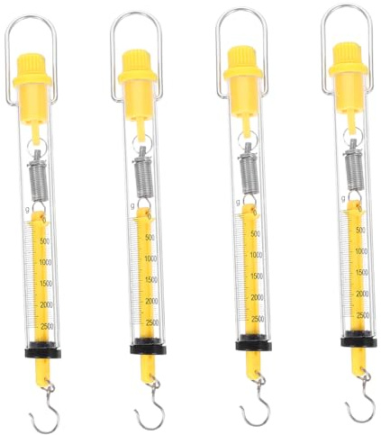 BESTYASH 4 Pezzi Dinamometri Molla Tubolari in Plastica Trasparente Scala Newton Ad Alta Precisione per Esperimenti e Misuratore Portatile per Laboratorio e Didattica