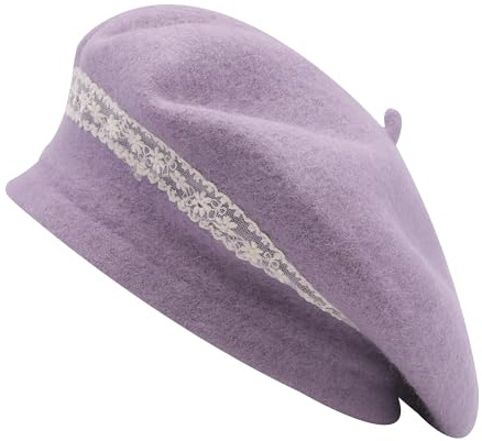ZLYC Baskenmütze für Damen, französische Wolle, Wintermütze