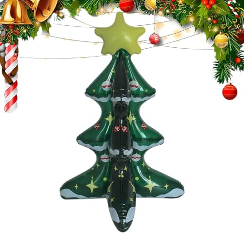 Inflatable Christmas Tree - Illuminated Air Powered Christmas Decoration with Inflation Function and Built-in Fan, Sturdy Base | Ideal for Balcony, Garden, Event, Entrance