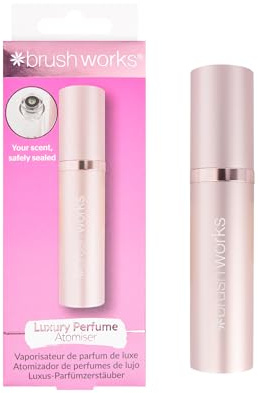 Brushworks Luxury Perfume Atomiser – Refillable 5ml Travel Perfume Spray Bottle for On-the-Go Fragrance – Compact, Lightweight, Vegan & Cruelty-Free