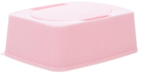 HOODANCOS Feuchttuchbox mit Klappbarem Deckel Vielseitiger Aufbewahrungsbehälter für Babyfeuchttücher und Make up Baumwollpads Kompakt Tragbar Staubgeschützt Modisches Rosa