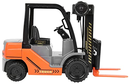 Cryfokt Modello Giocattolo per Auto con Carrello Elevatore a Inerzia in Scala 1:10 con Altezza del Ripiano Rialzato Regolabile, Materiale Plastico ABS, Ideale per Giochi di Finzione per Ragazzi,