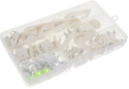 PENIKOKO Caja de 45 Ganchos Ocultos para Marcos de Fotos sin Dejar Rastro Clavos para Colgar Cuadros Pared Accesorios de Fijación Invisibles para Decoración del Hogar