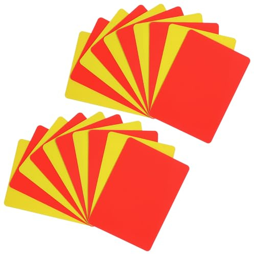 SKISUNO Carte Arbitro Calcio 10 Pezzi Gialle e Rosse in PVC Compatte per Partite di Calcio e Allenamenti Sportivi