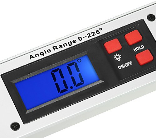 outdoorm Misuratore di livello angolare digitale da 0-225 gradi Misuratore di angolo 400 mm Goniometro elettronico da 16 pollici Inclinometro con doppia livella a bolla per