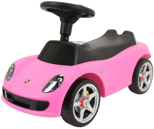 Bandits & Angels Porsche Carrera GT Rutshauto ab 1 Jahr für Jungen und Mädchen – Funktionierende Scheinwerfer – Hochwertige Kunststoffräder – Für drinnen und draußen geeignet (Rosa)