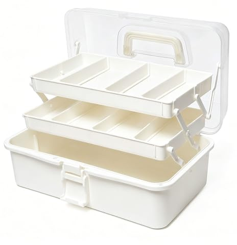 Caja de Almacenamiento Multiusos con 3 Estantes Caja de Costura Multiusos | Caja Clasificadora divisor Multiusos de 3 Capas Maletín de Medicina Multiusos de Plástico para guardar los hilos de costura