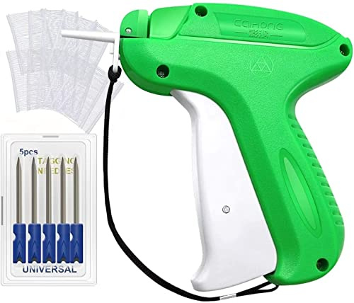 Etiquettes de prix Pistolet + 5pcs Aiguilles de Rechange + 1000pcs Rouge Fils Paddle, Lnkey Prix Etiquettes pour Vêtement Chapeaux de Chaussettes (Blanc)