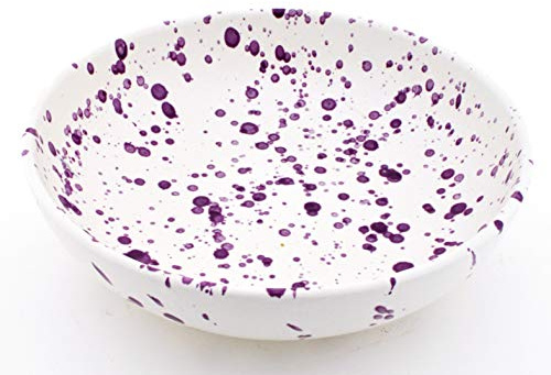 ART ESCUDELLERS SALADIER 27 CM en céramique Fait et Peint à la Main avec décoration Mate Violette. 27 cm x 27 cm x 7,5 cm