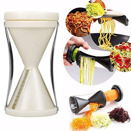 Spiral Vegetable Slicer Cutter- Handheld Zucchini Pasta Noodle Spaghetti Maker, for Squash Carrots Veggie Noodles,White