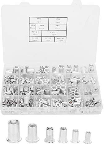 300 Stück Aluminium-Nietmuttern Gewindeeinsatz Mutterneinsatz 6‑32/8‑32/10‑24/10‑32/1/4‑20/M3/M4/M5/M6/M8