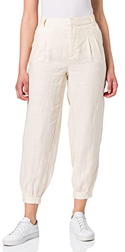 NA-KD Balloon Leg Linen Pants, Pantaloni, Donna, Beige (Beige Chiaro), 42