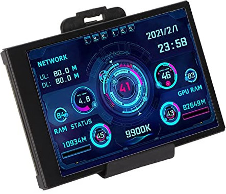 PUSOKEI 3,5 Zoll IPS USB Bildschirm, AIDA64 PC CPU RAM Datentemperaturmonitor, PC Sensor Panel Display, IPS Vollbetrachtungswinkel, USB C Schnittstelle, für System