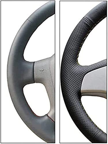 Handgenähter Lenkradbezug aus schwarzem Leder, für BMW X3 M Sport E83 2005-2010Schwarz