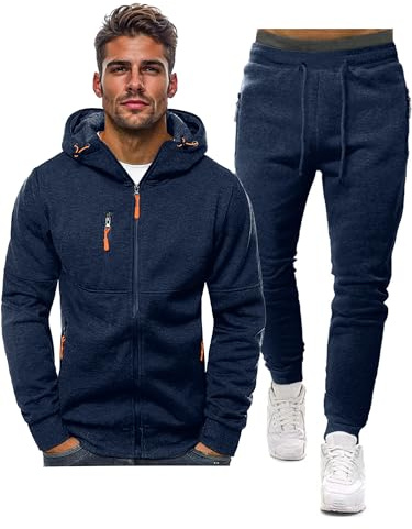 Hakjay Sweatsuits for Men 2 Piece Hoodie Men's Jogging Tracksuit Set Casual Athletic Long Sleeve Outfit Pullover Suit Set