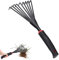 Hand-Fächerbesen mit 9 Elastische Zinken – Laubbesen für Garten - Handrechen mit ergonomischem Griff zum Auflockern des Bodens, für Gartenarbeiten und Kultivierung