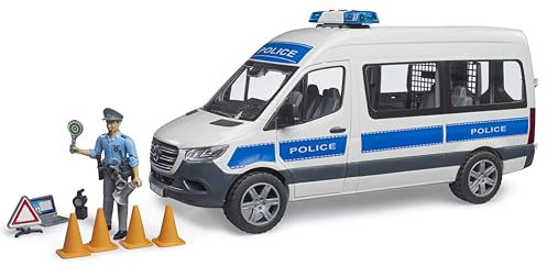 bruder 02683 - MB Sprinter Polizei Einsatzfahrzeug mit Light & Sound Modul, bworld Polizist - 1:16, Fahrzeug, Polizeiauto, Streifenwagen, Spielzeug ab 4 Jahre