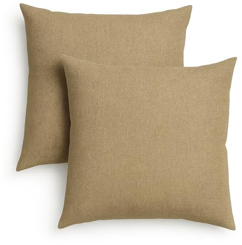 sleepling 2er Set Sofakissen 40x40 cm, Kissen, Braun | Zier aus robustem Polsterstoff, 40 x 40 cm, Deko für Sofa, Couch , Polster, Made in EU, 2 Stück