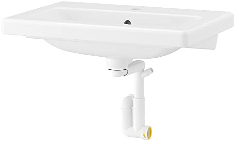 TVÄLLEN wash-Basin with Water Trap, 64x43 cm, White