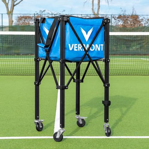 FORZA Vermont Cesto per Palline da Tennis PRO – Portatile & Efficiente [capacità 150 Palline] – in Nero O Blu (Blu)