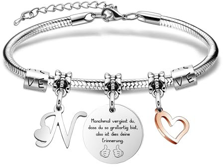 SAMORION 26 Brief Armband,Name Geschenk Inspirierende Armband,Manchmal Vergessen du,Dass Du So Großartig Bist Erinnerung Schmuck Für Frauen Geburtstagsg Armbänder für Freund Weihnachts Abschluss (N)