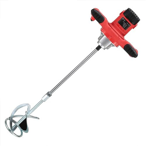 Mezclador de cemento eléctrico, mezclador de taladro de hormigón de paleta portátil de 2100 W, máquina agitadora de pintura con 6 velocidades ajustables, for mezclar lechada/pintura/mortero/lechada/pi
