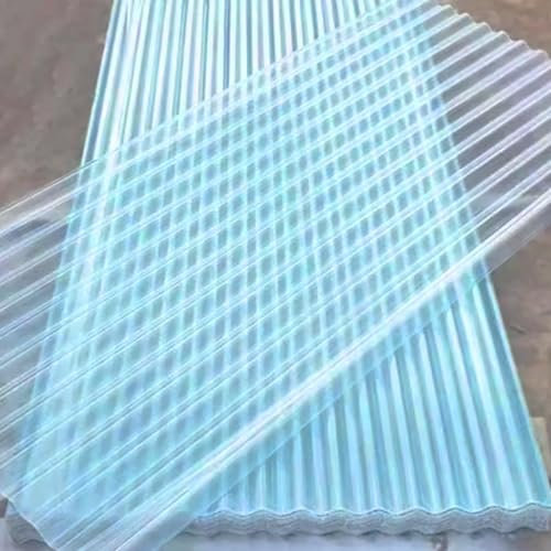 FRP-Tageslichtplatten,Transparent Kurzrollen,Wellplatte Dachblech,1,5mm Dachmaterial,Regendichte Dachpaneele,Stumme Dach Platten,für Hausanbau Terrassenüberdachung (0.9x1m/35x39in,9 Pcs)