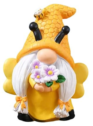 Wpsagek Figurines de Jardin - Décoration de Nain d'abeille - Nain de Jardin - Décoration d'intérieur - Statues d'extérieur pour Jardin, Cour, Balcon